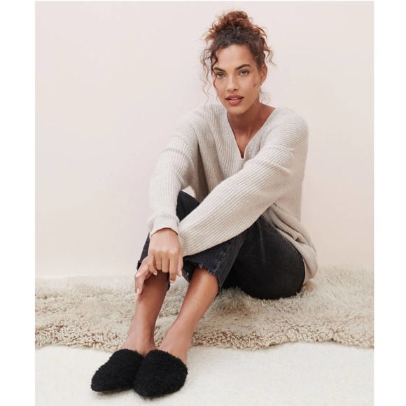 NEW Jenni Kayne Shearling Mules in Black Size US‎ 7 (37)